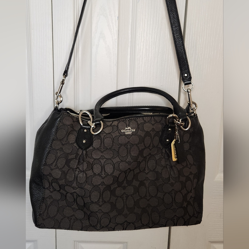 Coach Black and Gray Signature Bag